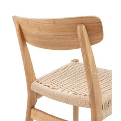 Chaise en bois et corde couleur chêne, 49 x 51 x 78 cm | Biel
