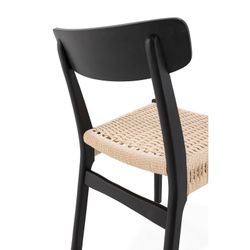 Wooden and rope chair in black, 49 x 51 x 78 cm | Biel