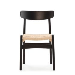 Wooden and rope chair in black, 49 x 51 x 78 cm | Biel