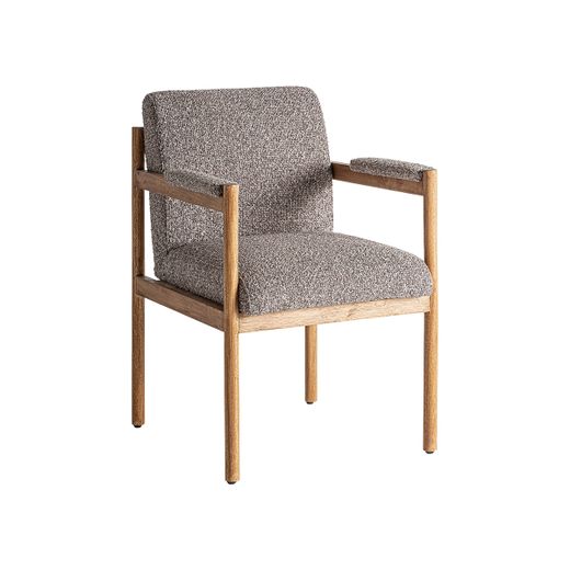 Silla de madera y tejido en gris, 62 x 68 x 89 cm | Bezier