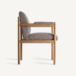 Silla de madera y tejido en gris, 62 x 68 x 89 cm | Bezier
