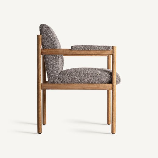 Silla de madera y tejido en gris, 62 x 68 x 89 cm | Bezier
