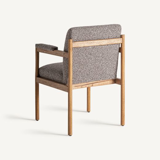 Silla de madera y tejido en gris, 62 x 68 x 89 cm | Bezier