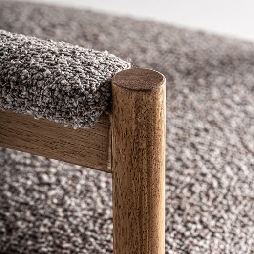 Silla de madera y tejido en gris, 62 x 68 x 89 cm | Bezier