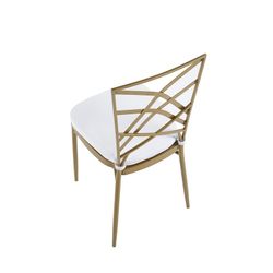 Goldfarbener Metallstuhl, 39 x 46 x 89 cm | Art Deco