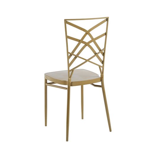 Goldfarbener Metallstuhl, 39 x 46 x 89 cm | Art Deco