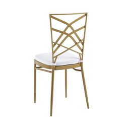 Goldfarbener Metallstuhl, 39 x 46 x 89 cm | Art Deco