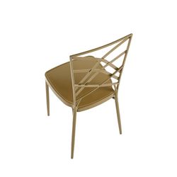 Goldfarbener Metallstuhl, 39 x 46 x 89 cm | Art Deco