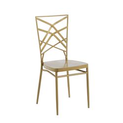 Goldfarbener Metallstuhl, 39 x 46 x 89 cm | Art Deco