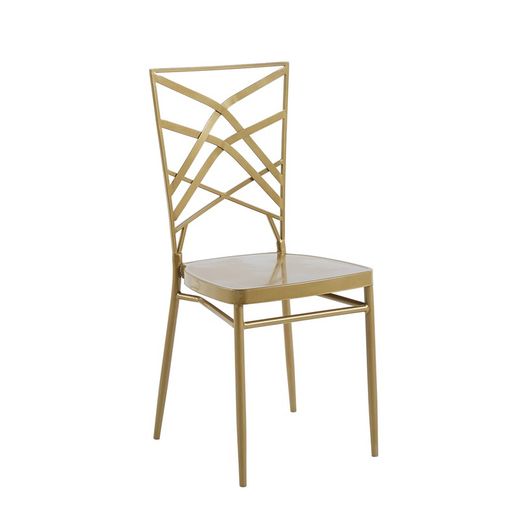 Goldfarbener Metallstuhl, 39 x 46 x 89 cm | Art Deco