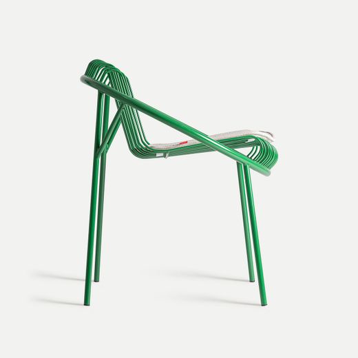 Silla de metal en verde, 67 x 62 x 74 cm | Brienz