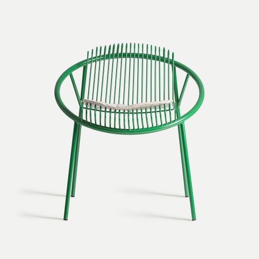 Silla de metal en verde, 67 x 62 x 74 cm | Brienz