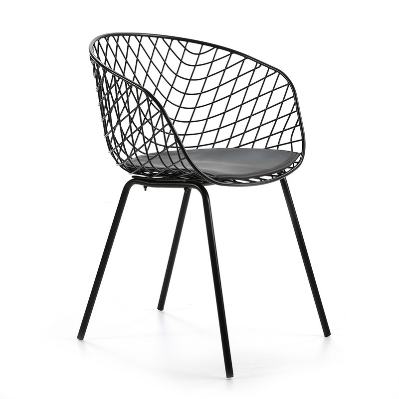 nadering Word gek Chip Zwart metalen stoel, 57x50x79 cm — Qechic