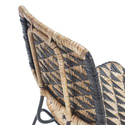 Black Metal and Wicker Chair, 42x54x79 cm