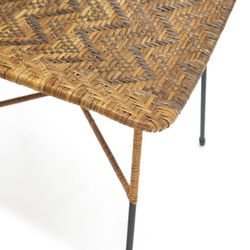 Black Metal and Wicker Chair, 43x54x83 cm