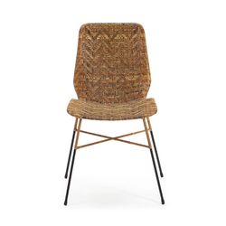 Black Metal and Wicker Chair, 43x54x83 cm