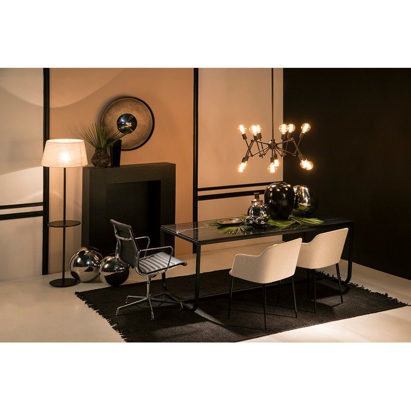 Black metal and fabric chair, 51x55x78 cm — Qechic