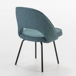 Black metal and fabric chair, 54x58x80 cm