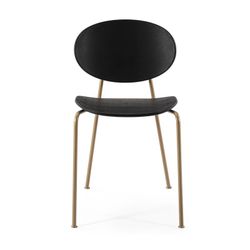Chaise en métal noir/doré, 42x51x78cm