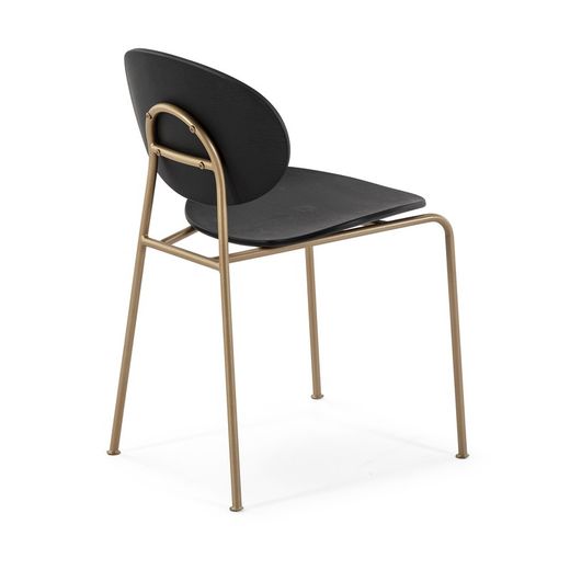 Chaise en métal noir/doré, 42x51x78cm