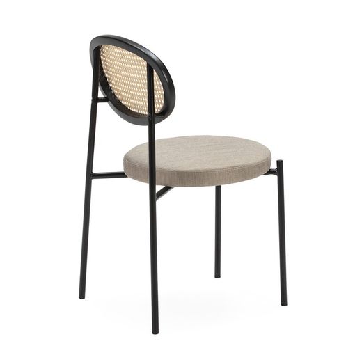 Chaise en métal et rotin, 44x53x83cm