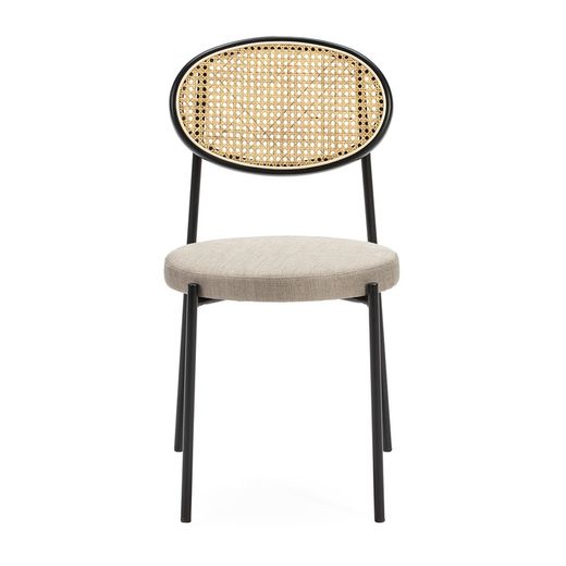 Chaise en métal et rotin, 44x53x83cm