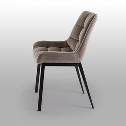 Metal and Velvet Chair Devany Beige, 57x57x86cm