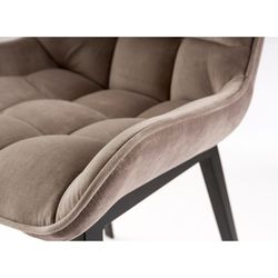 Metal and Velvet Chair Devany Beige, 57x57x86cm