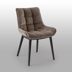Metal and Velvet Chair Devany Beige, 57x57x86cm