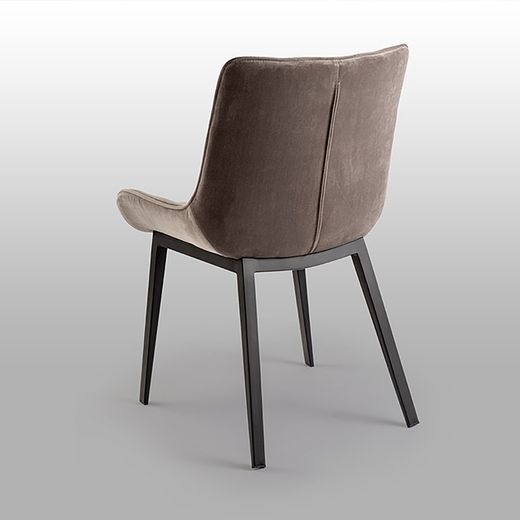 Metal and Velvet Chair Devany Beige, 57x57x86cm