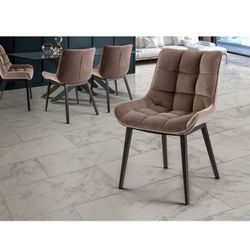 Metal and Velvet Chair Devany Beige, 57x57x86cm