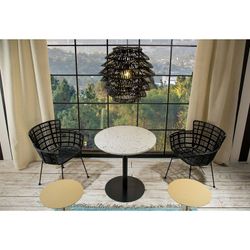 Black metal and wicker chair, 55 x 62 x 80 cm