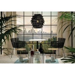 Black metal and wicker chair, 55 x 62 x 80 cm