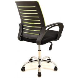 Krzesło biurowe uchylne z siateczką w kolorze pistacjowym i czarnym materiałem, 53 x 54 x 81/89 cm