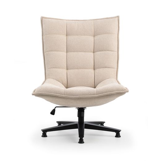 Chaise de bureau en tissu beige, 101 x 76 x 81 cm | Cave