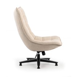 Chaise de bureau en tissu beige, 101 x 76 x 81 cm | Cave