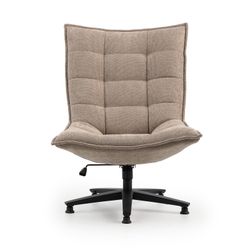 Chaise de bureau en tissu taupe, 101 x 76 x 81 cm | Cave