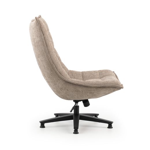 Chaise de bureau en tissu taupe, 101 x 76 x 81 cm | Cave