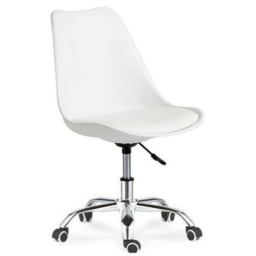 Set da ufficio bianco, 1 scrivania e 1 sedia girevole