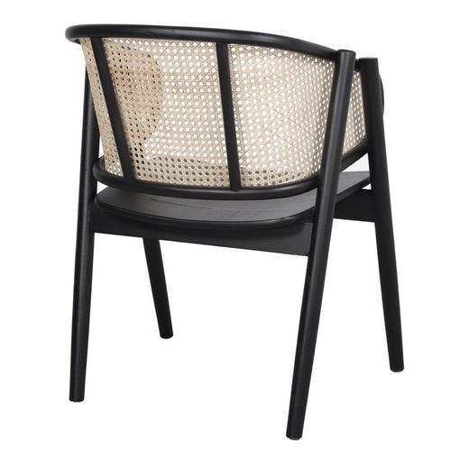 Iep en lisdodde stoel in zwart en naturel, 62 x 59 x 80 cm | Yumak