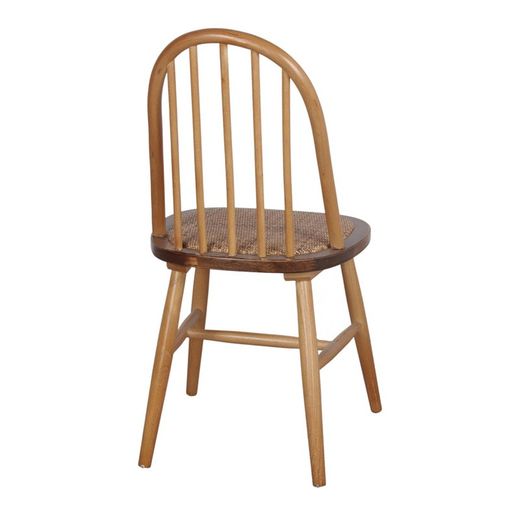 Iep en rotan stoel in naturel, 45 x 49 x 89 cm | manzana