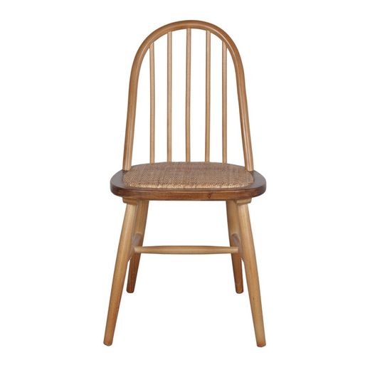 Iep en rotan stoel in naturel, 45 x 49 x 89 cm | manzana