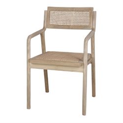 Iep en rotan stoel in naturel, 52 x 56 x 85 cm | iso's