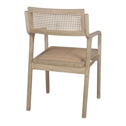 Iep en rotan stoel in naturel, 52 x 56 x 85 cm | iso's