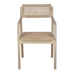 Iep en rotan stoel in naturel, 52 x 56 x 85 cm | iso's