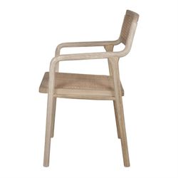 Iep en rotan stoel in naturel, 52 x 56 x 85 cm | iso's