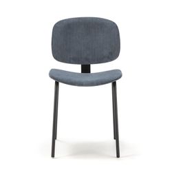 Sedia in velluto a coste blu, 44 x 51 x 79 cm | Arus