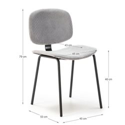 Silla de pana en gris, 44 x 51 x 79 cm | Arus