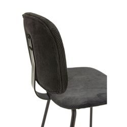 Corduroy chair in black, 44 x 51 x 79 cm | Arus
