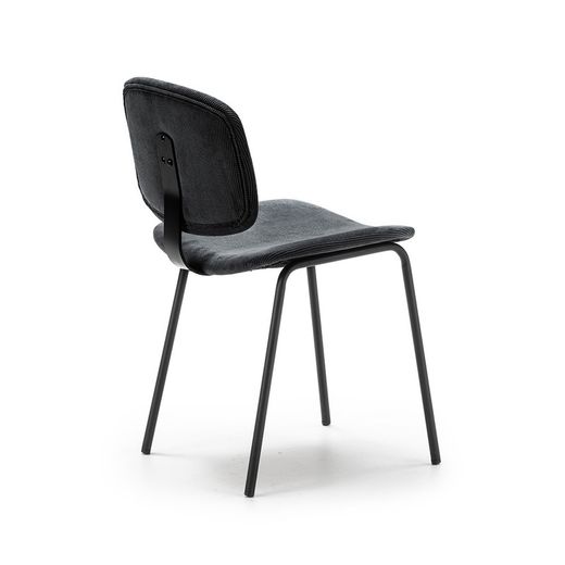 Corduroy chair in black, 44 x 51 x 79 cm | Arus